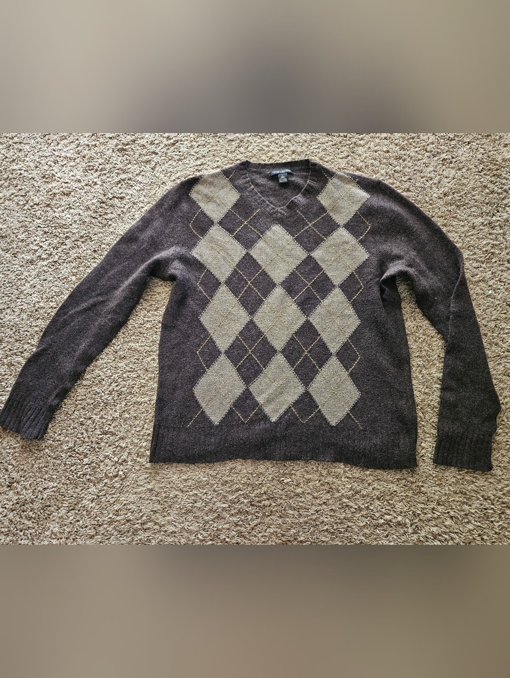 Banana Republic Luxury Winter Blend Men's Brown Cashmere Wool Sweater Size Large